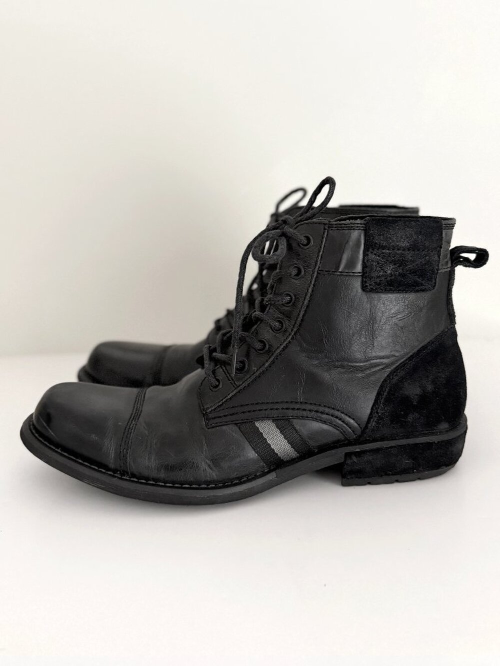 Men's black leather Steve Madden Juneau Boot